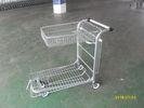 Warehouse Cargo Flat Trolley Clear Powder Coating With Foldable Top Basket