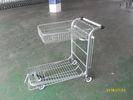 Warehouse Cargo Flat Trolley Clear Powder Coating With Foldable Top Basket