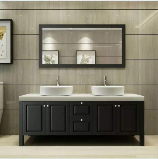 American Modern Wood Hotel Double Sink Vanity Bathroom Custom