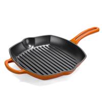 Enameled Cast Iron Grill Pan with Easy Grip  Loop Handle