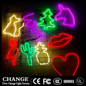 Wholesale neon tube: Flamingo Pineapple Cactus Unicorn LED Neon Night Lamp Lights for Christmas Party Wedding Decor Gifts