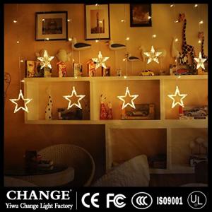 Wholesale led decorative lamp: LED Christmas Lights Romantic Fairy Star LED Curtain String Lamp for Holiday Wedding Party Decor