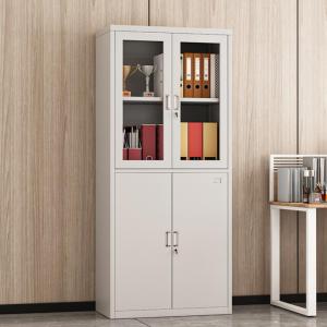 Wholesale office furniture: Modern Office Furniture Steel File Cabinet with Glass and Metal Doors Storage Cabinet