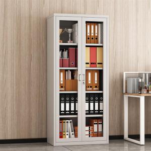 Wholesale glass furniture: Modern Full Glass Steel File Cabinet 2 Swing Door Metal Office Furniture for Home Office Warehouse