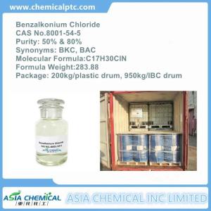 Wholesale w: BKC/BAC Benzalkonium Chloride 50% 80% CAS 8001-54-5