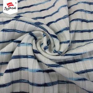 Comfortable Rayon Poly Spandex 8*5 Rib Space Dye Stripe Jersey