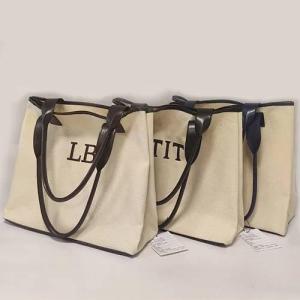 Wholesale bag leather: Wholesale Custom Printed Beach Shoulder Shopping Bag Large Heavy Duty Canvas Tote Bag with Leather H