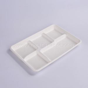 Wholesale s: Disposable Biodegradable Bagasse 5 Compartments Lunch Tray