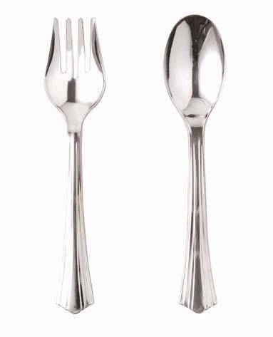 cutlery disposable salad plastic silver ec21