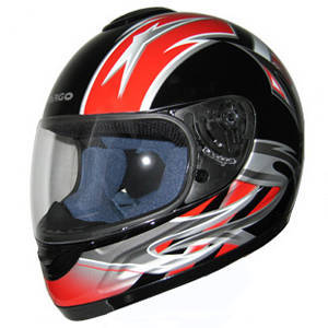 Wholesale full face helmet: Motorcycle Helmet with ECE 22.05 Approval (KSA-07-01-BKRD)