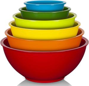 Wholesale plastic bowl: 6-piece Plastic Salad Bowl Set, Kitchen Mixing Bowl, DIY Plastic Bowl