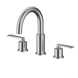 Wholesale l: SUS 304 Spread 3 Hole Double Handle Save Water Bathroom Basin Faucet