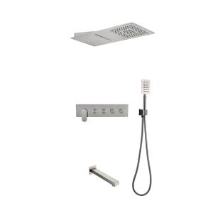 Wholesale head shower: SS304 Bathroom Hot Cold Mixer Rainfall Head Diverter System in Wall Mounted Concealed Shower Set