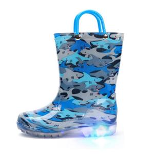 Wholesale girl shoes: Waterproof PVC Children Shoes Luminous Rain Boots with Handle