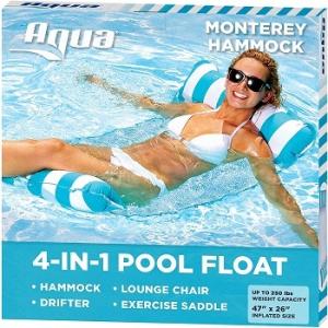 Wholesale Inflatable Toys: New Pack Aqua 4-IN-1 Monterey Hammock Inflatable Pool Float, Multi-Purpose Pool Hammock