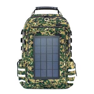 Wholesale camouflage: Multifunctional Camouflage Solar Charging Large Capacity Backpack Lightweight Top Power Backpack USB