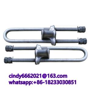Wholesale grounding wire: Hot Dip Galvanized Steel UT U Bolt Clamp / Wedge Strain Clamp for Ground Wire Pulling Hardware