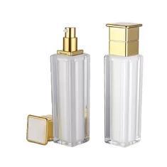Wholesale skin care bottle: 30ml 100ml White Acrylic Empty Square Cosmetic Bottle with Pump Skin Care