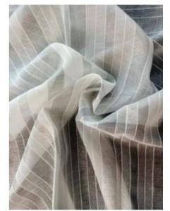 Wholesale metalized yarn: Low Price Natural Linen and Polyester Metallic Yarn Sheer Cortina Curtain Fabric