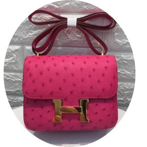 Wholesale bag leather: Ostrich Leather Women's Bag Leather Stewardess Bag Kangkang Fashion Tofu Small Square Bag
