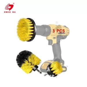 Wholesale cleaning brush: Yellow 3pcs 2 Drill Cleaning Brush Sets for Car Household Cleaning Brush