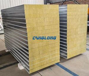 Wholesale Wall Materials: Fire Resistance Insulation Isolation Rock Wool Color Steel Sandwich Panel