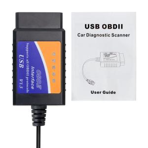 Wholesale computer usb bag: B09 USB V1.5 OBD II Diagnostic Tool ELM327 Auto Car Scanner for Windows System