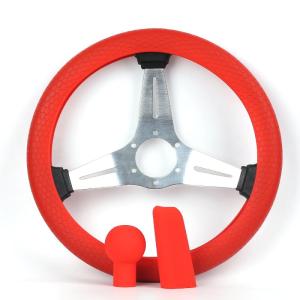 Wholesale auto accessory: Red Auto Interior Decorative Accessories Silicone Steering Wheel Cover with Handbrake and Gear Cover