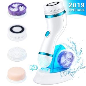 Wholesale rechargeable face brush: 4-1 Electric Facial Cleansing Brush USB Rechargeable Tools Face Washing Cleaning Brush Massagers