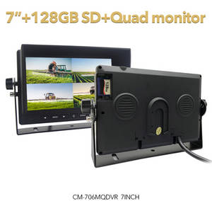 Wholesale 4 channel dvr: 7Inch Car DVR Quad Monitor Support 128G DVR Recording
