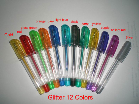 green glitter gel pens