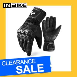 Wholesale winter glove: INBIKE Wholesale Winter Full Finger Gloves Leather TPR Palm Pad Riding Motorcycle Gloves IM866