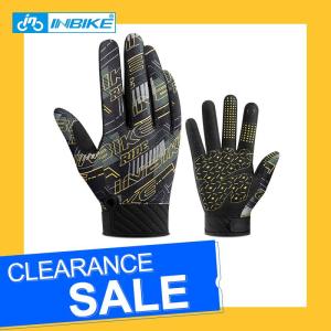 Wholesale sports glove: INBIKE Sport Shockproof Breathable Full Finger Thickened Palm Pad Cycling Bicycle Gloves BC120