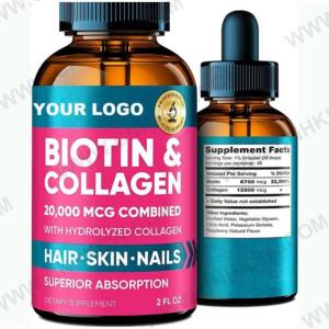 Wholesale hair bulk: Natural Hair Growth Essential Biotin Collagen Liquid Drops