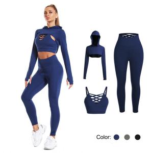Wholesale yoga wear: Workout Clothes Sports Bra Yoga Leggings 3 Piece Set Sport Wear Gym Clothes Seamless Yoga Set