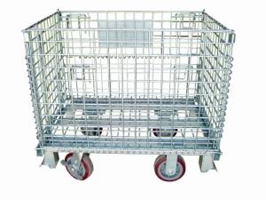Wholesale wire mesh cage: Steel Wire Mesh Cage with Wheels Stacking and Foldable