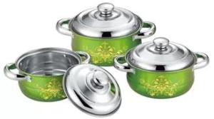 Wholesale kitchen pot: Food Grade Ss Kitchen Cookware Sets 6pcs Colorful 16cm To 20cm Sauce Pot