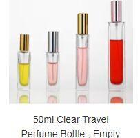 Wholesale 20ml perfume bottle: 50ml Clear Travel Perfume Bottle , Empty Cologne Bottles with Gold Screw Cap
