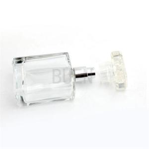 Wholesale custom perfume bottles: Square Transparent Glass Perfume Bottle Customized Empty Spray Bottles