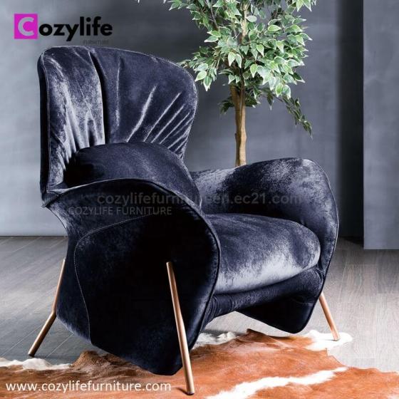 Modern Design Living Room High Back Velvet Lounge Chair For Sale
