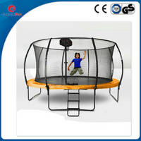 CreateFun 14' Top Ring Enclosure System Quality Round Kids Trampoline with Ladder