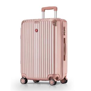 Wholesale womens bags: Logo Printing Luggage ABS and PC Rose Gold Luggage Women Suitcase Travel Trolley Luggage Bag