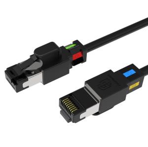 Wholesale oem packaging: Slim Cat.6A 30AWG Screened Patch Cable with Rotatable Color Clips