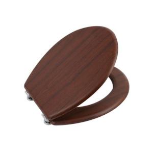 Wholesale furniture hinge: Printing Dark Moulded Wood Veneer Soft Closing Toilet Seat