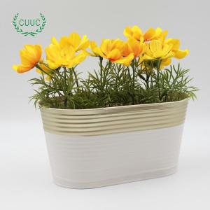 Wholesale paper beverage napkins: Metal Oval Garden Decoration Trough Galvanized Containers Plant Flower Bucket Planter Flower Pot