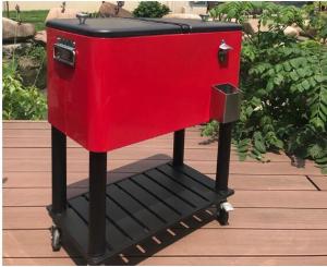 Wholesale beer cooler: 60QT Beer Metal Outdoor Cooler Cart