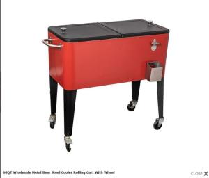 Wholesale mobiles: 60QT Party Metal Mobile Bar Cooler Cart