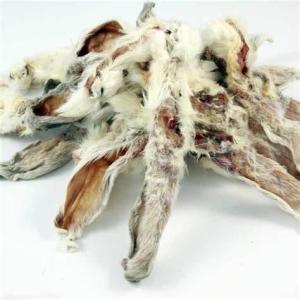 Wholesale ears: 100% Natural Treats Dog Snacks Dried Rabbit Ears with Fur