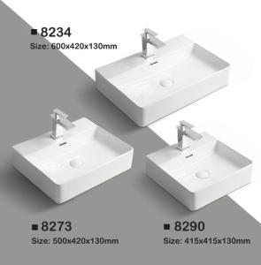 Wholesale ceramic wash basin sinks: Countertop Rectangular Bathroom Vessel Sink Ceramics Wash Basin