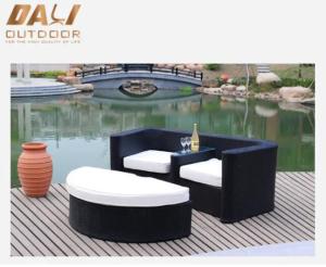 Wholesale Bamboo, Rattan & Wicker Furniture: Outdoor PE Rattan Wicker Patio Love Seat Lounge Chair Set with Footstool